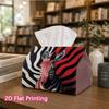 1pc, 2D Flat Printing, Tissue Box with Zebra Pattern Printed Tissue Box, Durable Decoration Storage for Kitchen, Living Room, Bedroom, And Car Desktop