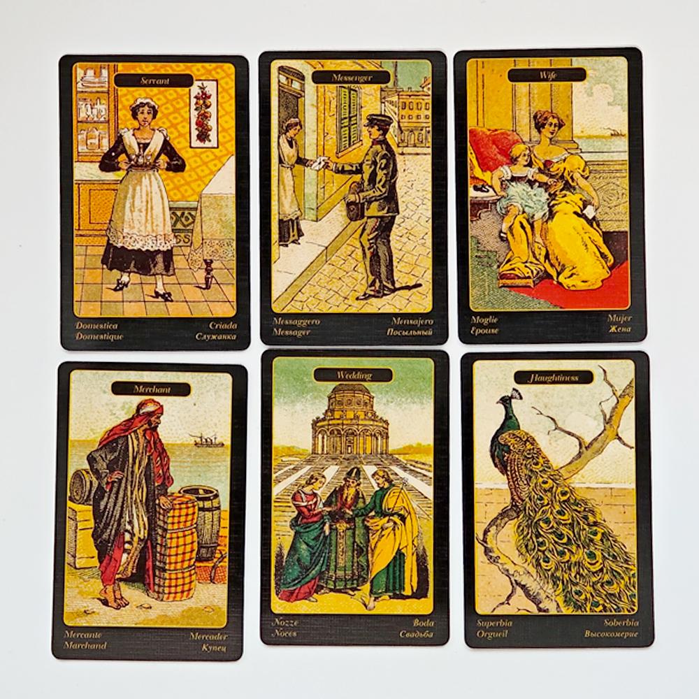 Gypsy Oracle Deck English and Spanish Edition 9*6cm 52 Pcs Oracle Cards Printed On 350GSM Double-embossed Cardstock