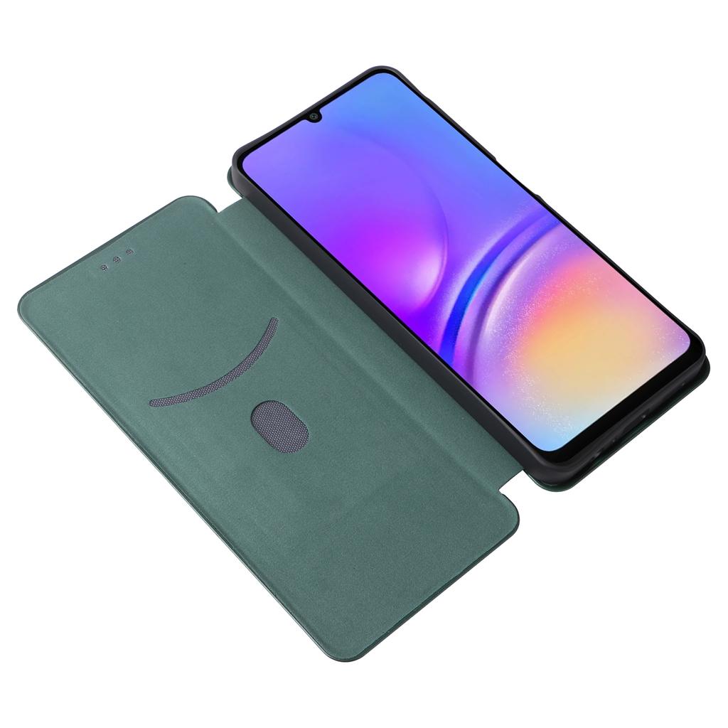 For Samsung Galaxy A06 4G Case Carbon Fiber Texture Drop-Proof PU Leather Phone Cover