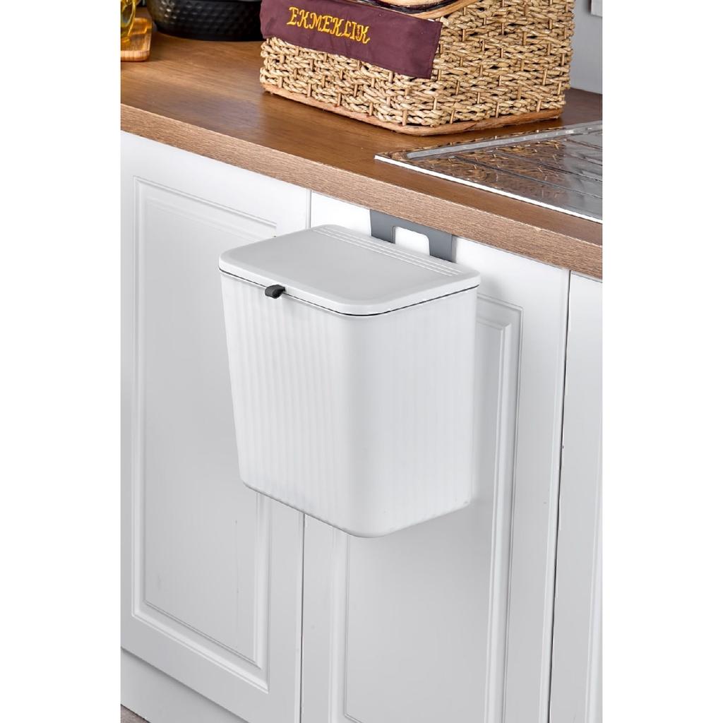15 Lt Kitchen Countertop And Cabinet Hanging Garbage Bin