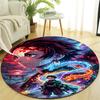 1pc Kamado Tanjiro Print Round Carpet Chair Round Carpet Suitable for Bedroom Living Room Home Decorative Carpet