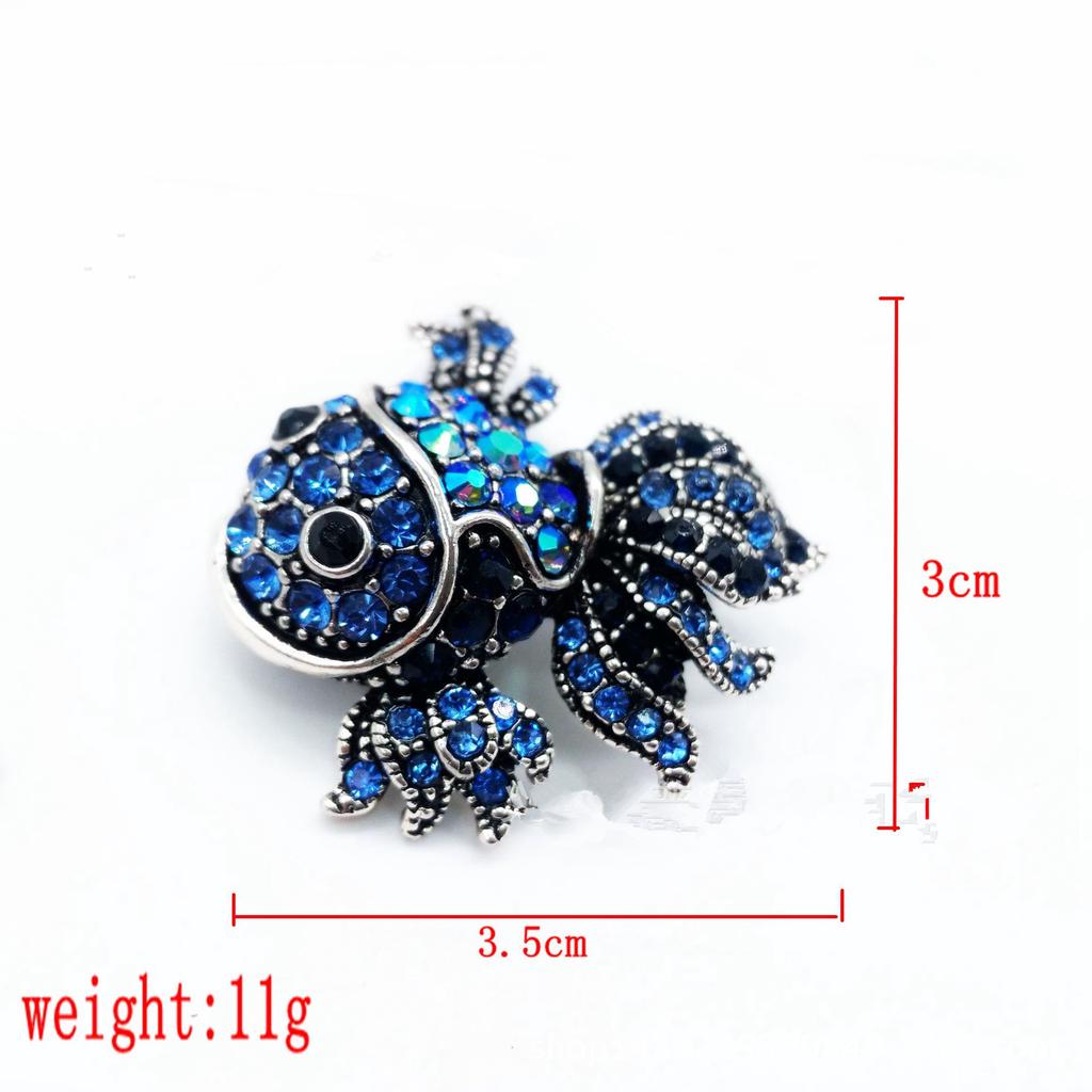 Kristall Fisch Broschen Anstecknadel Damen Legierung Glänzender Strass Goldfisch Brosche Anstecknadel