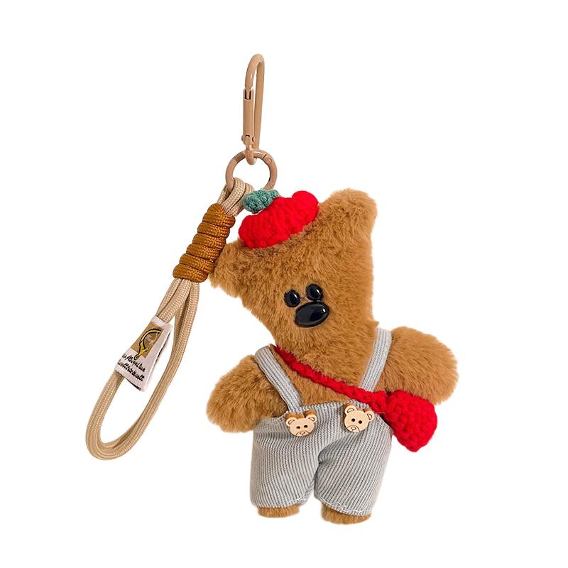 Brown Bear Plush keychain Luxury Bag Charm Cute Bear Keychain for Purse Handbags Bag Accessories Car Charms Teddy Bears Key Ring