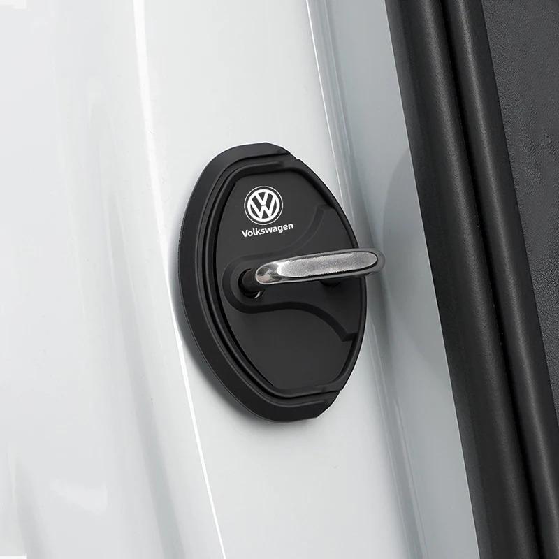 4Pcs Silicone Car Door Lock Cover Shock Absorber Accessories For VW GTI Polo Golf Passat Tiguan Arteon Touareg CC Taigo Caddy Je zq0