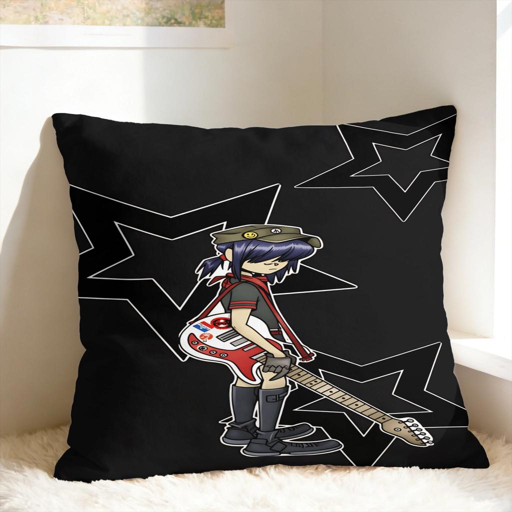 Pillow Case Music Bnad G-Gorillazs Comfy Pillow Cover For Sofa Couch Bed Living Room Retro Trendy Pillowcases