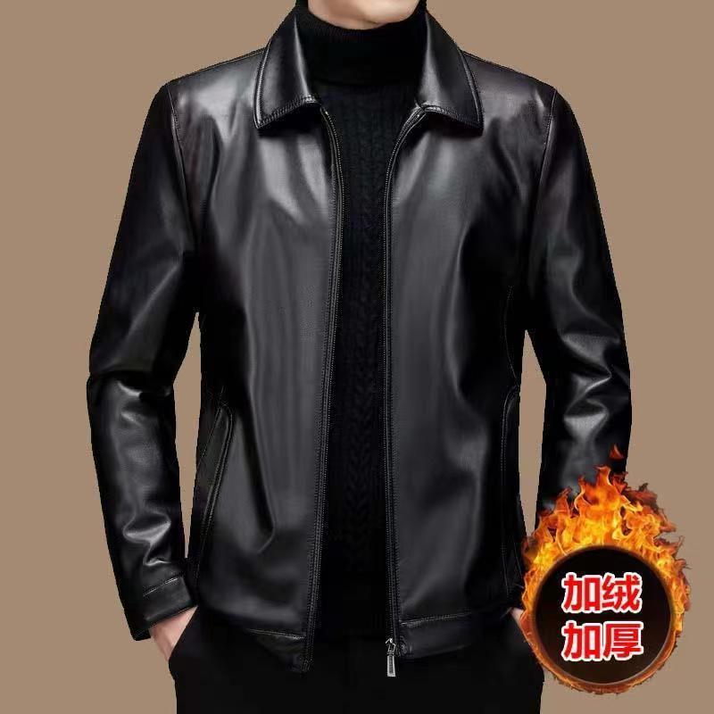 Sheepskin is really good leather men's leather jacket business casual slim fit leather jacket
