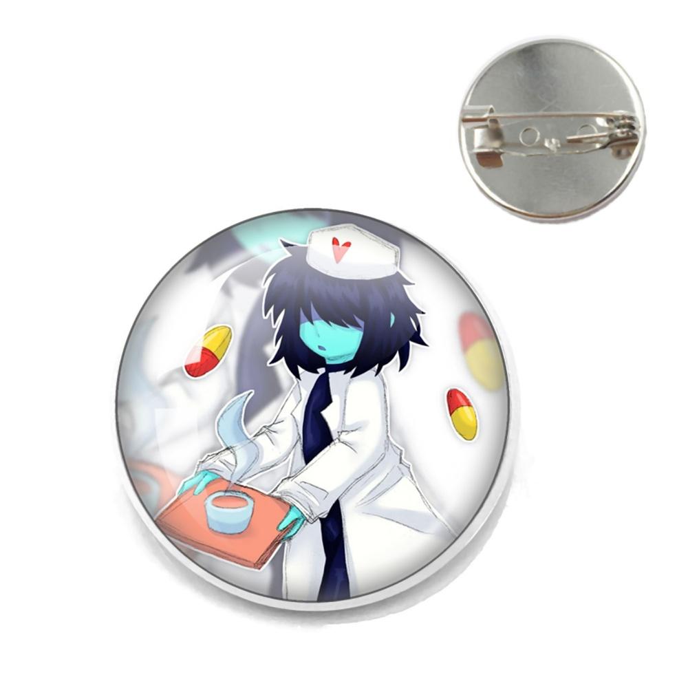 Deltarune Postava ze hry Kris Vtipný Meme Kovové Špendlíky Skleněná Brož Odznaky Doplňky Špendlíky Herní Fanoušci Přátelé Šperky Dárek