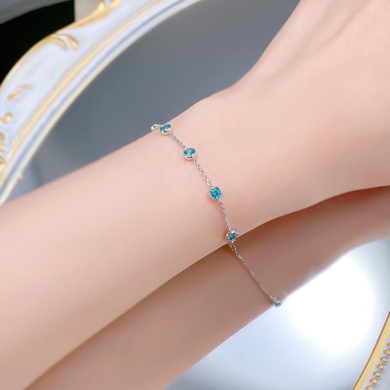 Zhuozhifan 2025 S925 Silver Para Color Bubble Bracelet-Anklet, Trendy & Versatile Summer Jewelry.
