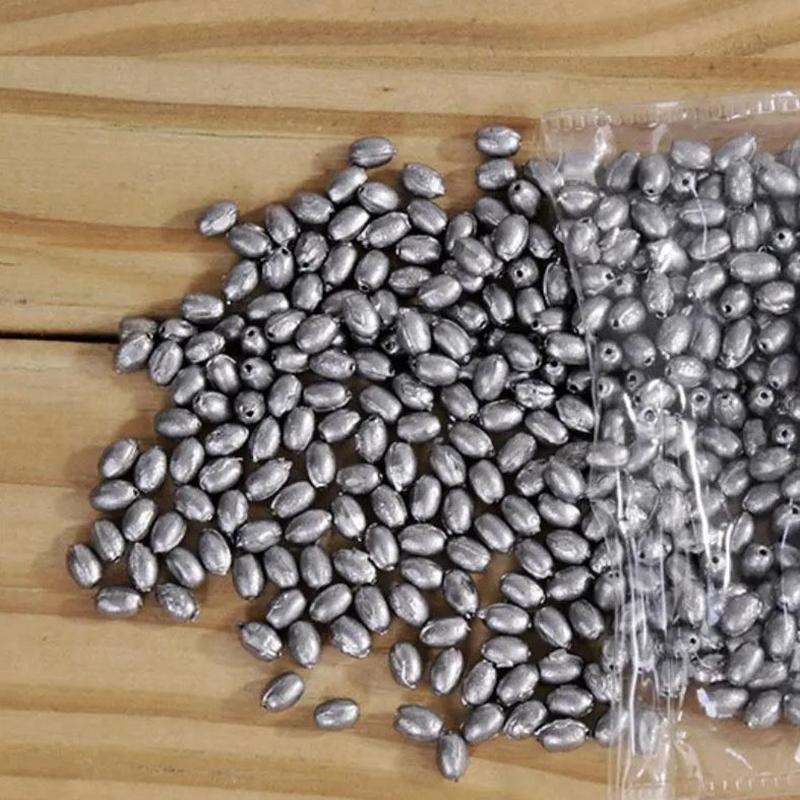 100 Stück Olivenform Angelblei Senker Fall Zusätzliches Gewicht Senker Fischfangzubehör