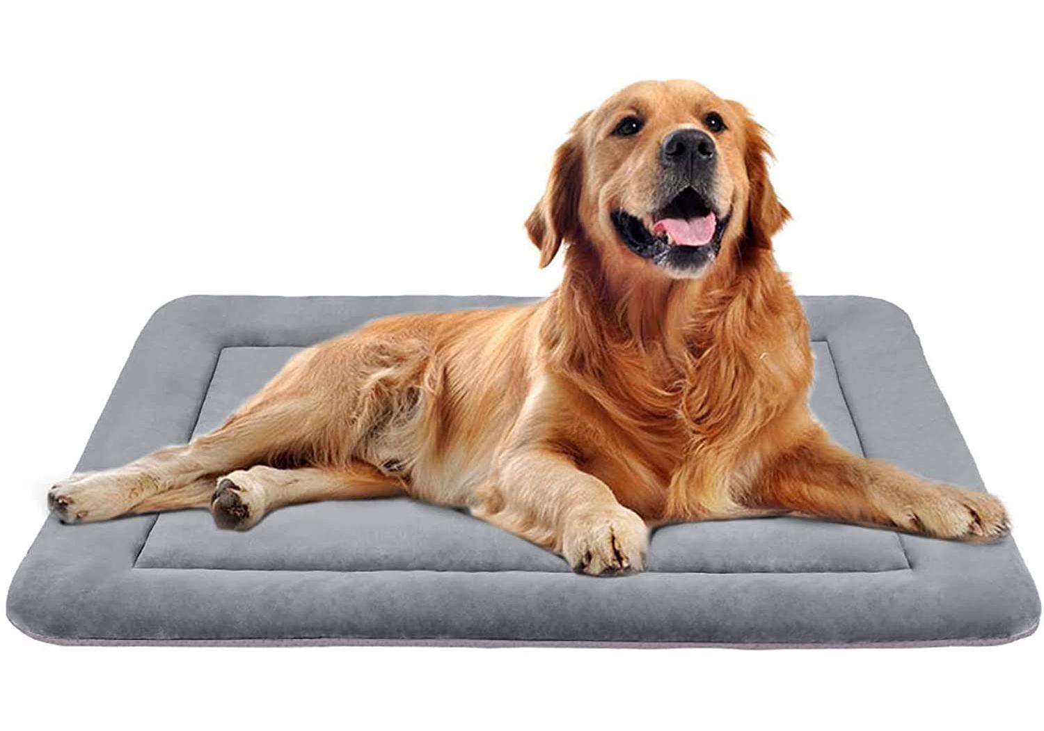All-Season Non-Slip Pet Bed Mat: Washable Warm Mat for Dogs & Cats in Small, Medium, Large Sizes 59x46x6CM серый