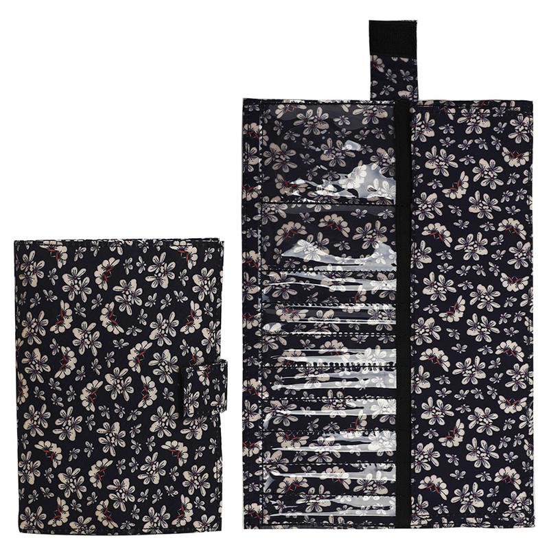 

Cotton and Linen Woven Bag Knitting Needles Tool Crochet Hooks Storage Empty Bag Travel Portable Dustproof Organizer темно-синього кольору