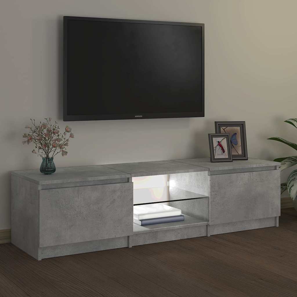 Vidaxl Szafka Pod Tv Z Led, Szarość Betonu, 140X40X35,5 Cm