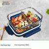 Glass Microwave Lunch Box with Lid and 3 Compartments