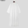 INCERUN Men Long Sleeve Open Front Tassel Rivet Patchwork Long Cardigan Tops