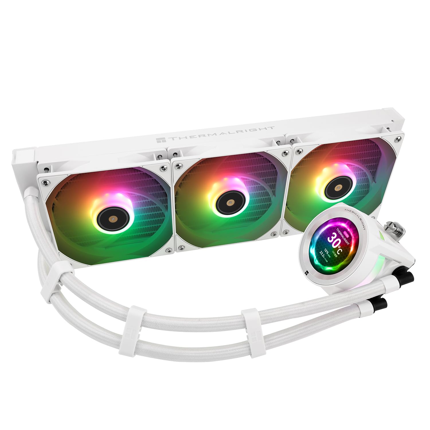

Thermalright CORE VISION 360 White ARGB CPU AIO IPS LCD 480480 for High Performance 360 Spec Water Cooling Inch Removable Display Cooler, Screen,