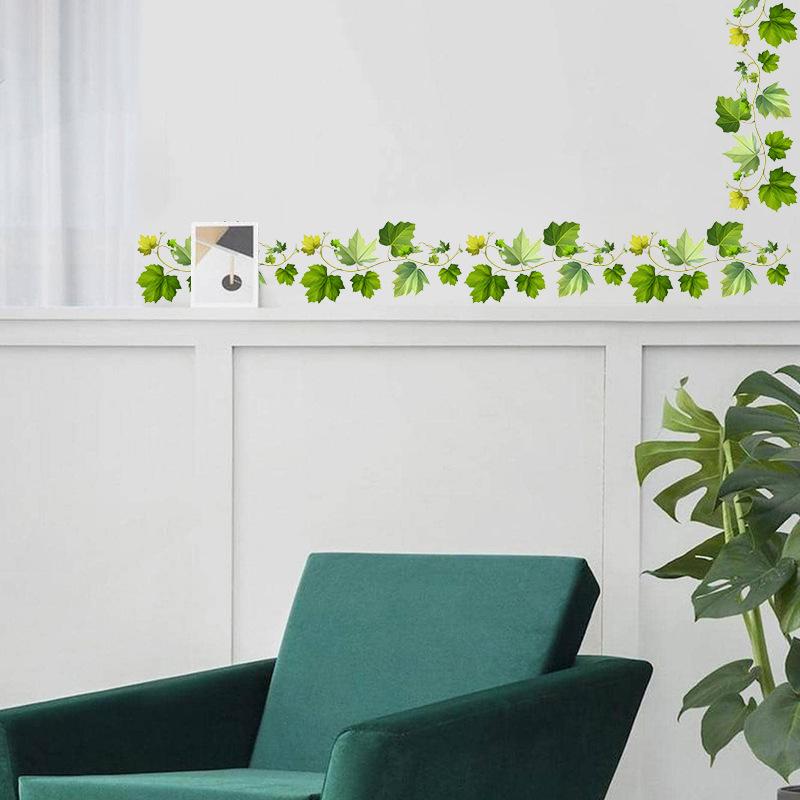 Large Fresh Green Plant Vine Wall Sticker Self-Adhesive for Bedroom Living Room Glass Window Door Rental Room Decor