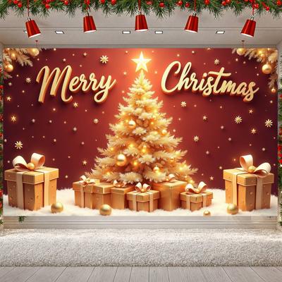 Christmas Banner Red Background Christmas Party Banner Xmas Banner Xmas For Holiday Celebration Xmas Event Christmas Party