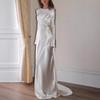 Rochie Sexy de Damă Rochie Strâmtă cu Gâtul la Gât Culoare Uni Gât Rotund Rochie Lungă Coadă de Pește