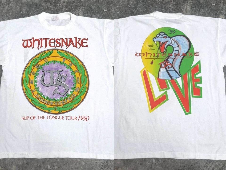 Whitesnake Slip Of The Tongue Tour 1990 T-T-Shirt, Whitesnake Live On Tour  90 T-S S