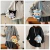 Small Cartoon Plush Dog Crossbody Bag For Women With Zipper Closure And Inner Pocket