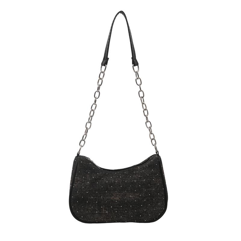 

2 Summer new fashion underarm bag denim shoulder messenger bag texture casual bag women