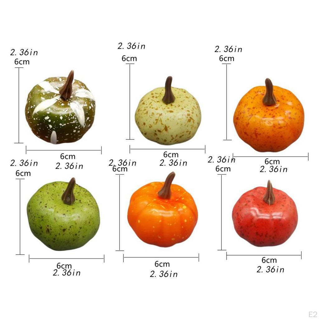 12Pcs Mini Artificial Pumpkins Thanksgiving Decor Decorative Small Fall Simulation