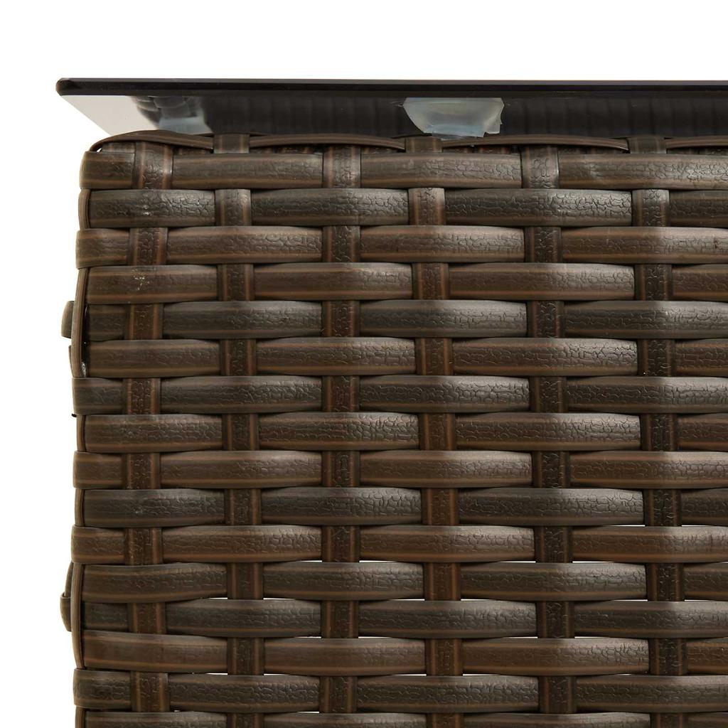 Garden Sofa Set with Cushions 2 pcs Brown and Red Poly Rattan