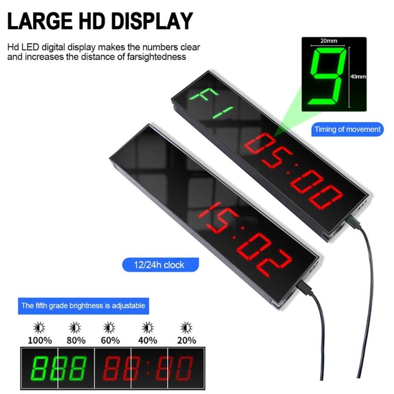 Home Stopwatch Count Down/Up, Workout Timer Interval Clock, LED Interval Timer