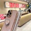 Luxury Wrist Strap Love Heart Stand Plating Camera Lens Protect Bumper Phone Case For iPhone 17 Air 16 15 14 Plus 13 12 11 Pro Max SE Girls Cute Cover