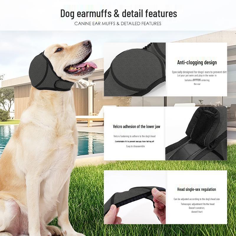 Waterproof Dog Ear Covers: Summer Swim, Noise-Reducing, Soothing, Anti-Startle Headgear.