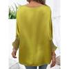 Casual Loose Bat Sleeve Solid Color Round Neck Top for Spring and Summer Women's T-shirts