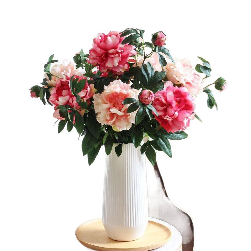 Silk Peony Bouquet - Artificial Floral Arrangement for Home Decor & Photo Props
