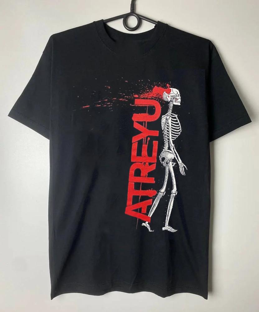 2000's Atreyu Skeleton Logo Short Sleeve Cotton Red All Size Shirt