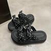 Thick-soled High-end Slippers Women's Summer Wear 2025 New Models with Skirts, Sandals, Fairy Style Fashion One-word Sandals