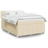VidaXL Slat Bed Base with Mattress Cream 140x200 Cm Fabric 3287089