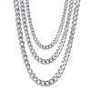 Stainless Steel Double-Sided Cuban Link Necklace - Trendy Hip Hop European American Style Chain Accessory