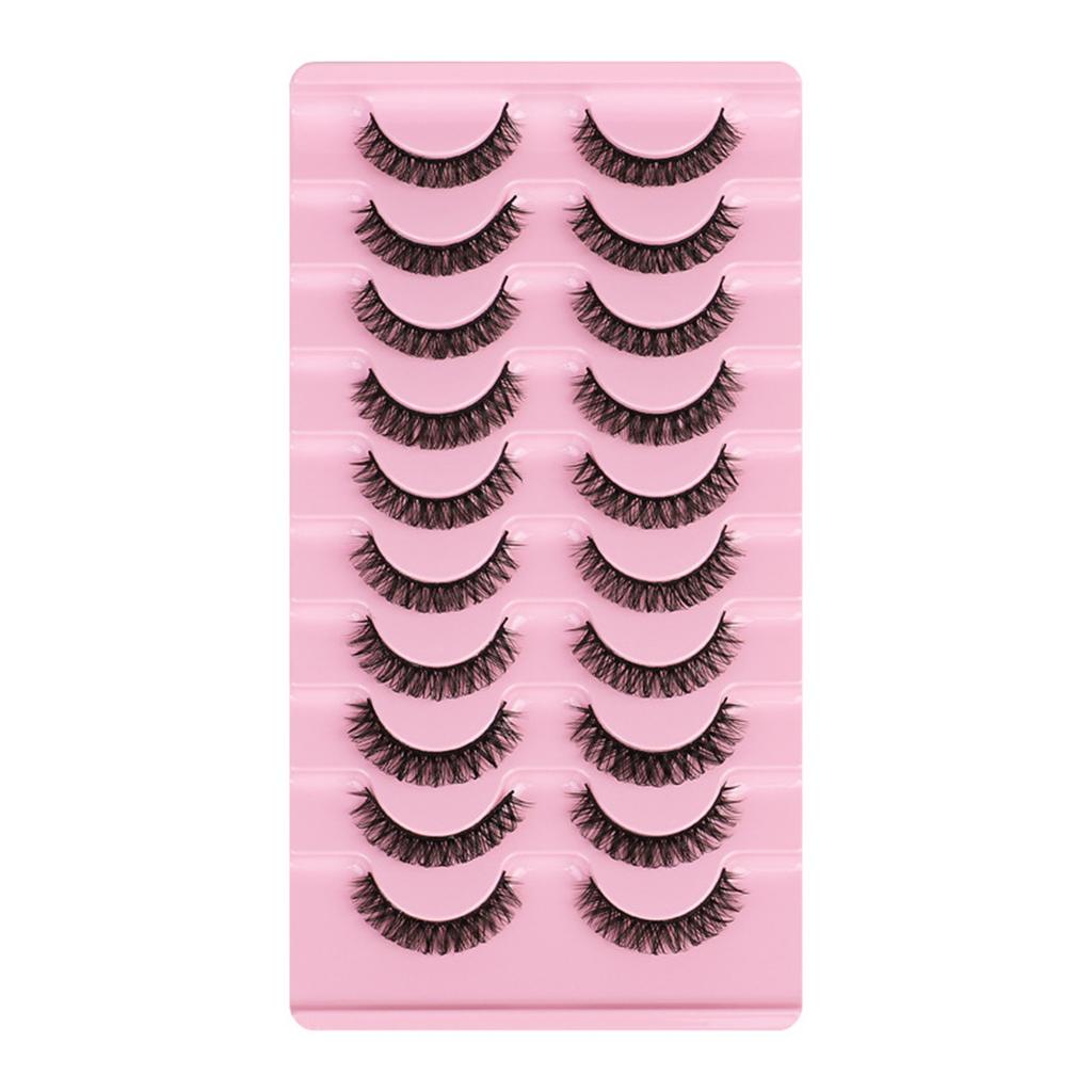 10 Pairs Reusable Self Adhesive Eyelashes No Glue   or Eyeliner Needed Natural Thick False Lashes