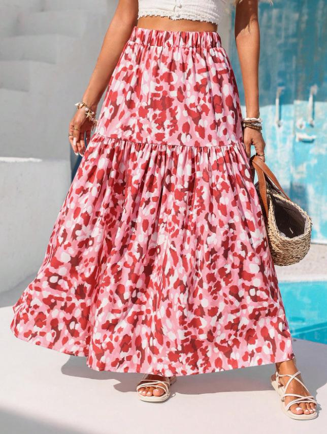 Summer Floral Retro High-Waisted Skirt - European Style Women's Clothing