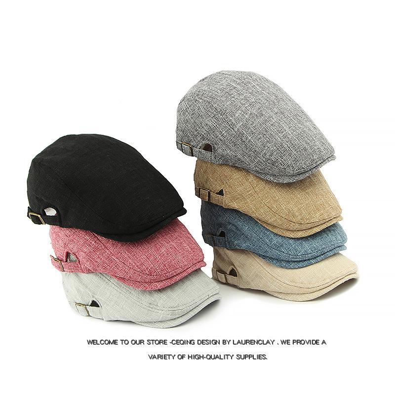 Men's Spring Beret British Vintage Forward Cap Women's Peaked Cap
