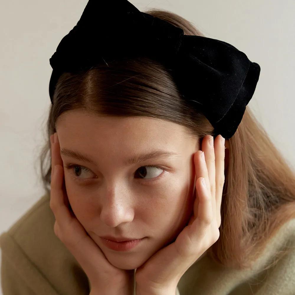 Elizabeth Ribbon Velvet Hairband_HB0105 black
