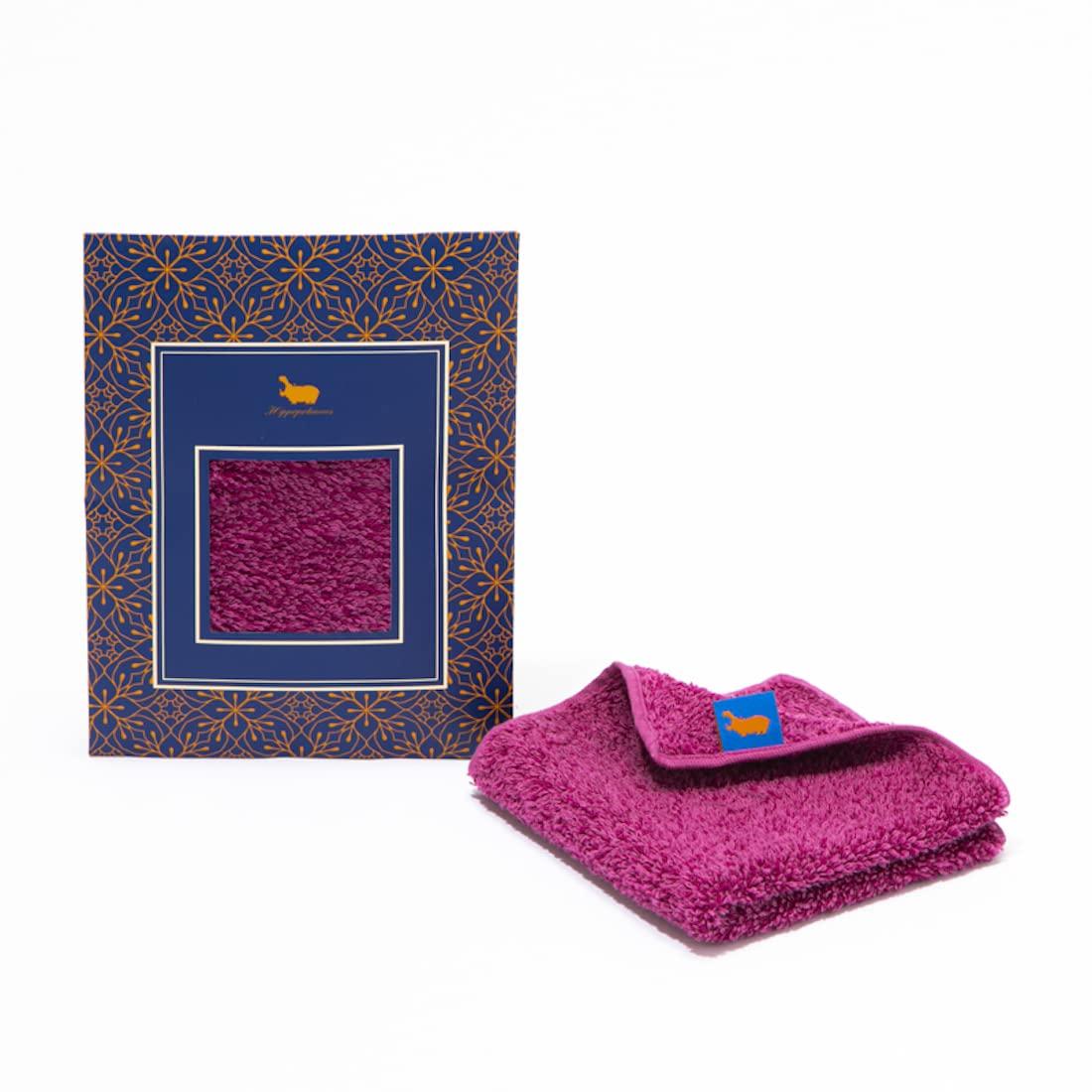 

Hippopotamus Handkerchief Gift Envelope Imabari Organic Towel 25x25cm Cotton Bamboo Rayon Soft Long-lasting Made in Japan Men s Women s Present Cassis