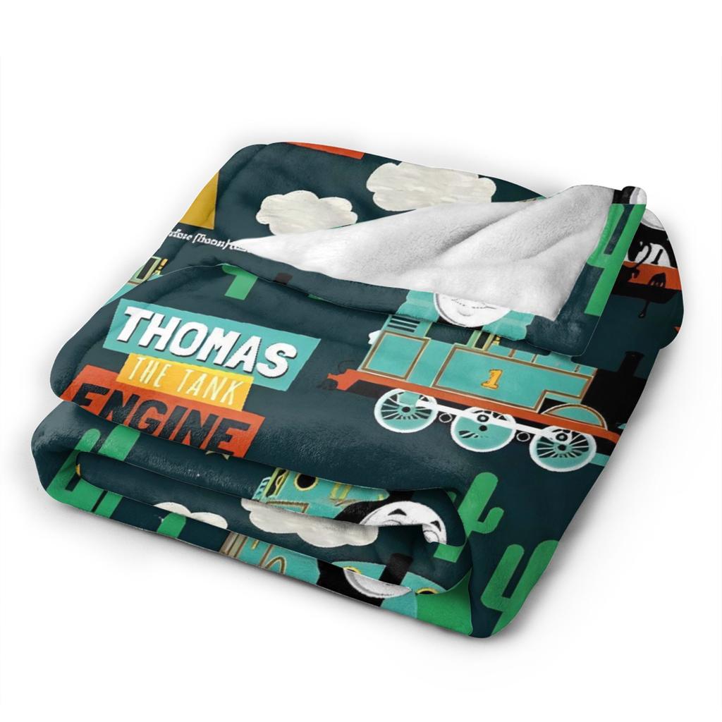 T-Thomas The Train Friends Percy Blanket Warm Soft Pattern Plush Throw Blanket For Bedroom Trave Flannel Bedspread Bed Cover