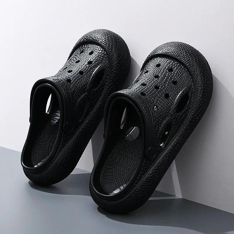 

Platform Men s Shoe Hole Height Trend 2025 Slides Designer Luxury Style Clappers Summer Sale High Quality Male Slipper 44-45
