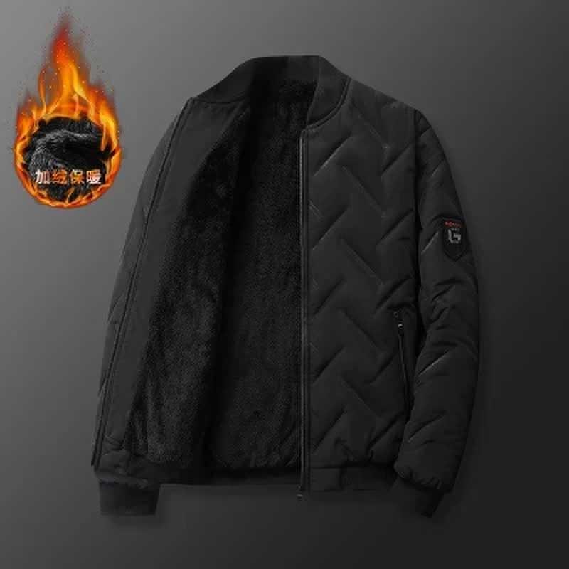 The new main push velvet autumn and winter cotton-padded jacket men's cotton-padded clothing stand-up collar trendy brand thermal top lgo