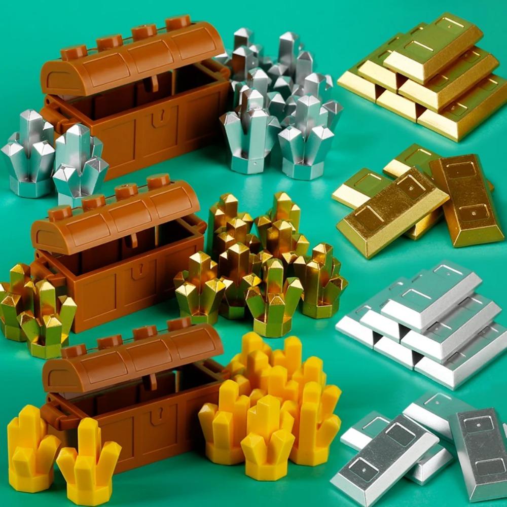 MOC Precious Deposits Building Blocks Treasure Pirate Map Gold Ore Silver Brick Box Diamond Bricks Toys Gift