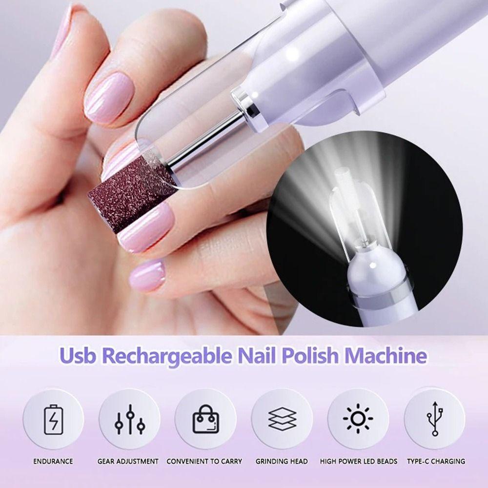 Handheld Electric Nail Polisher Rechargeable Nail Sanding File  Dead Skin Removal