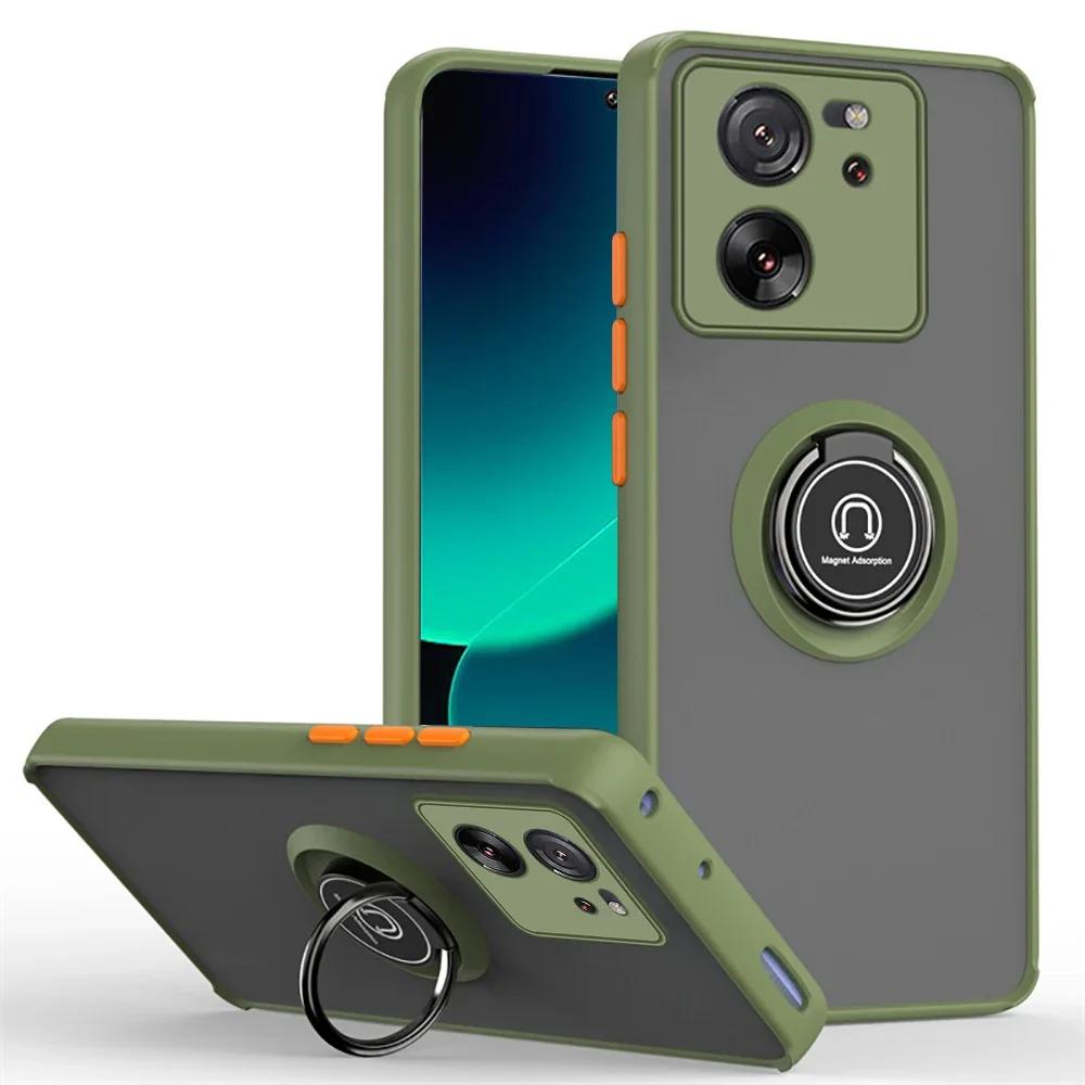 Armor Matte Case For Xiaomi 13T Pro Cover Ring Magnetic Holder Stand Coque Funda