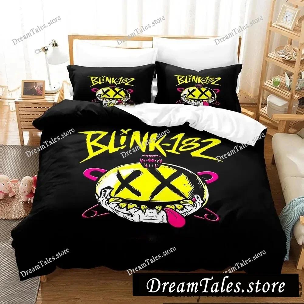 Zestaw pościeli z nadrukiem 3D Blink-182 Chłopcy Dziewczęta Rozmiar Twin Queen King Poszwa na kołdrę Poszewka na poduszkę Łóżko chłopcy Dorosły Tekstylia domowe