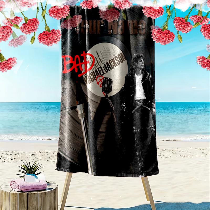 Name Custom King Jackson Print Beach Towel, Large Soft Quick Dry Towel for Beach Camping Swimming
