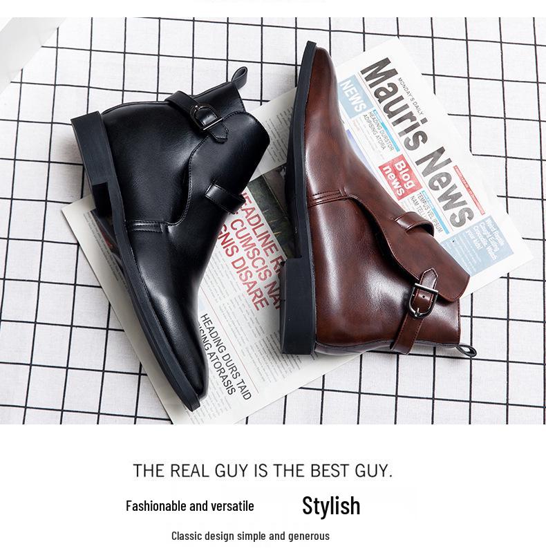 Stivali Martin Uomo Stile Coreano Alti Formali Business Casual, Taglia Grande 48